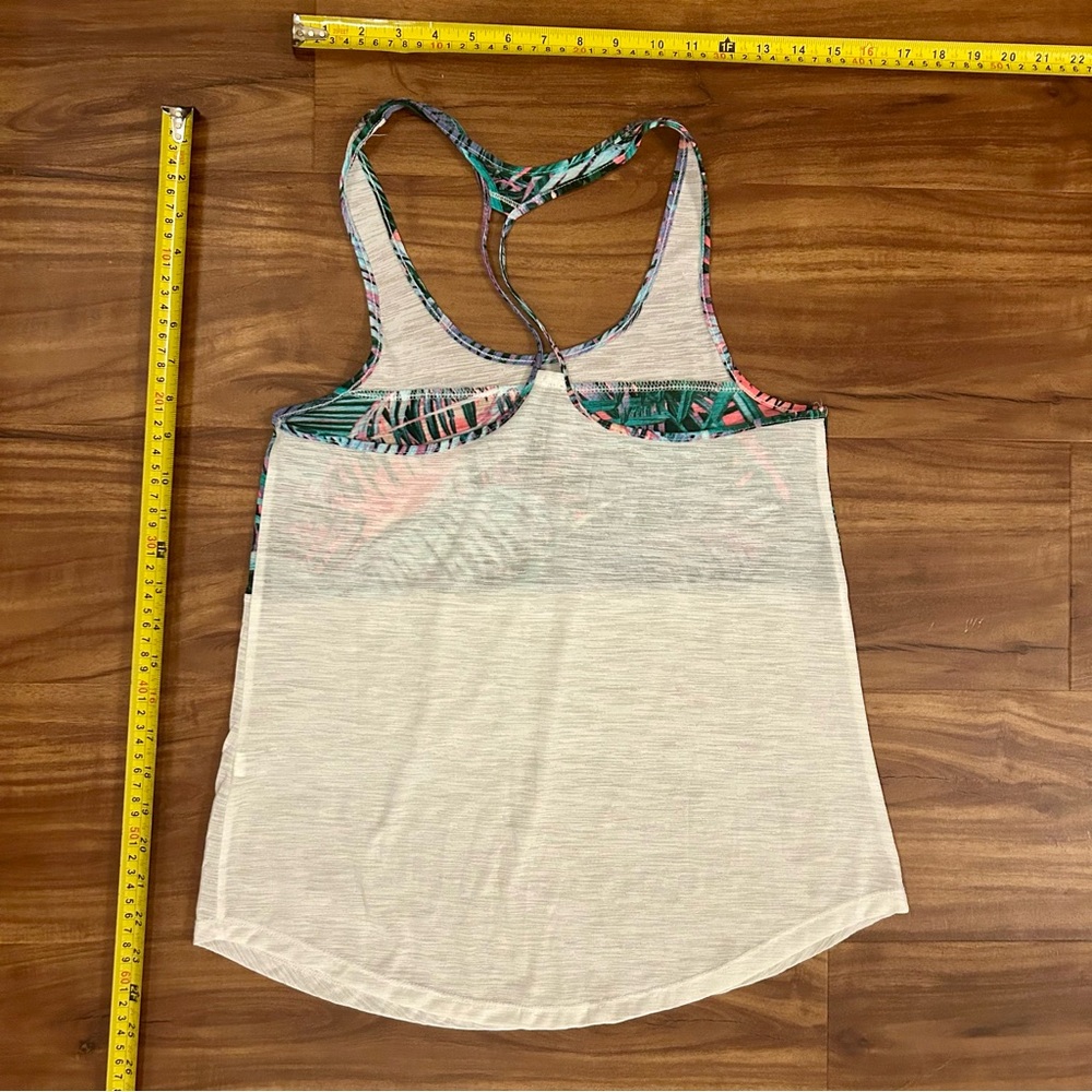 Tropical Print Racerback Tank Top - Picture 4 of 4